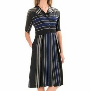 NEW Pendleton Striped 100% Virgin Wool Midi Dress Womens Sz 10 NWT